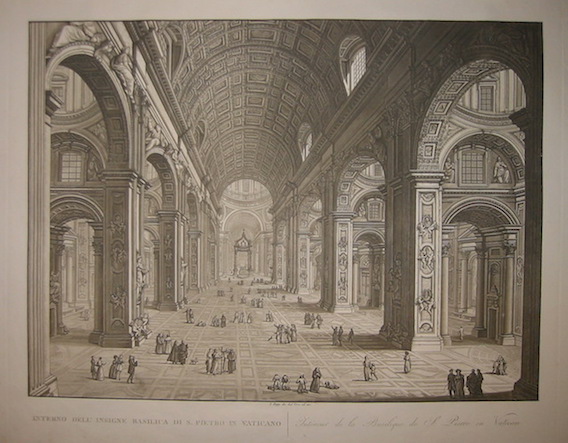 Rupp Ladislaus (1793-1854) Interno dell'insigne Basilica di S. Pietro in Vaticano 1824 Milano